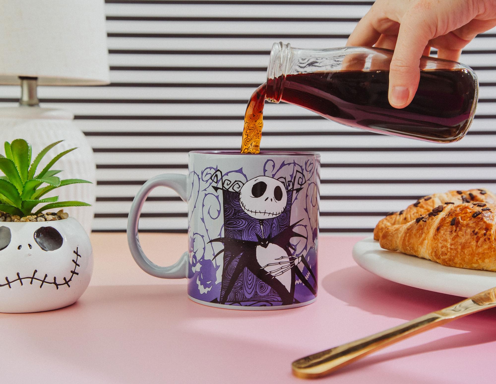 Purple Ceramic Jack Skellington Mug Inspired by Disney's The Nightmare Before Christmas
