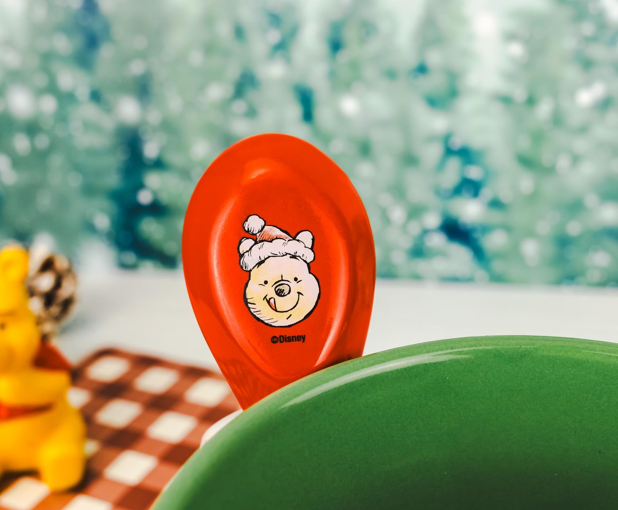 Festive Disney Winnie the Pooh Ceramic Soup Mug with Spoon - 24 Ounce Holiday Delight