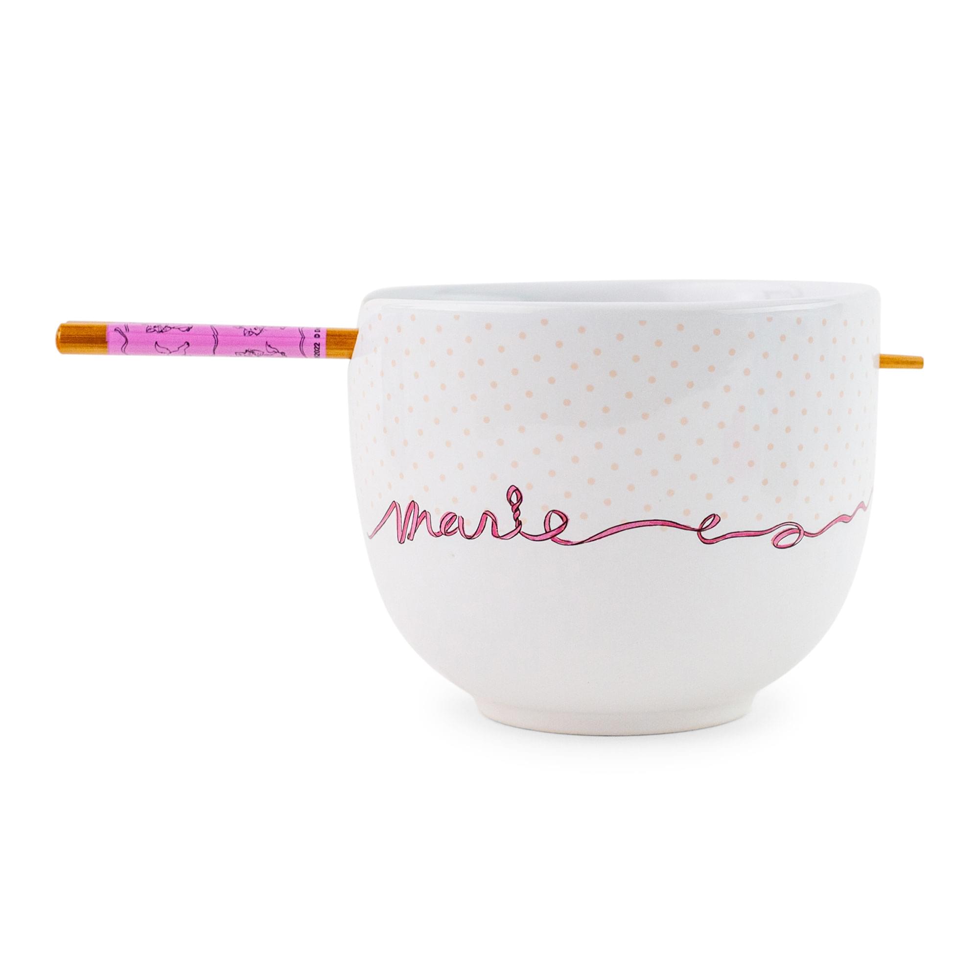 Disney The Aristocats Marie Ceramic Ramen Bowl & Chopstick Set - 20 Ounce