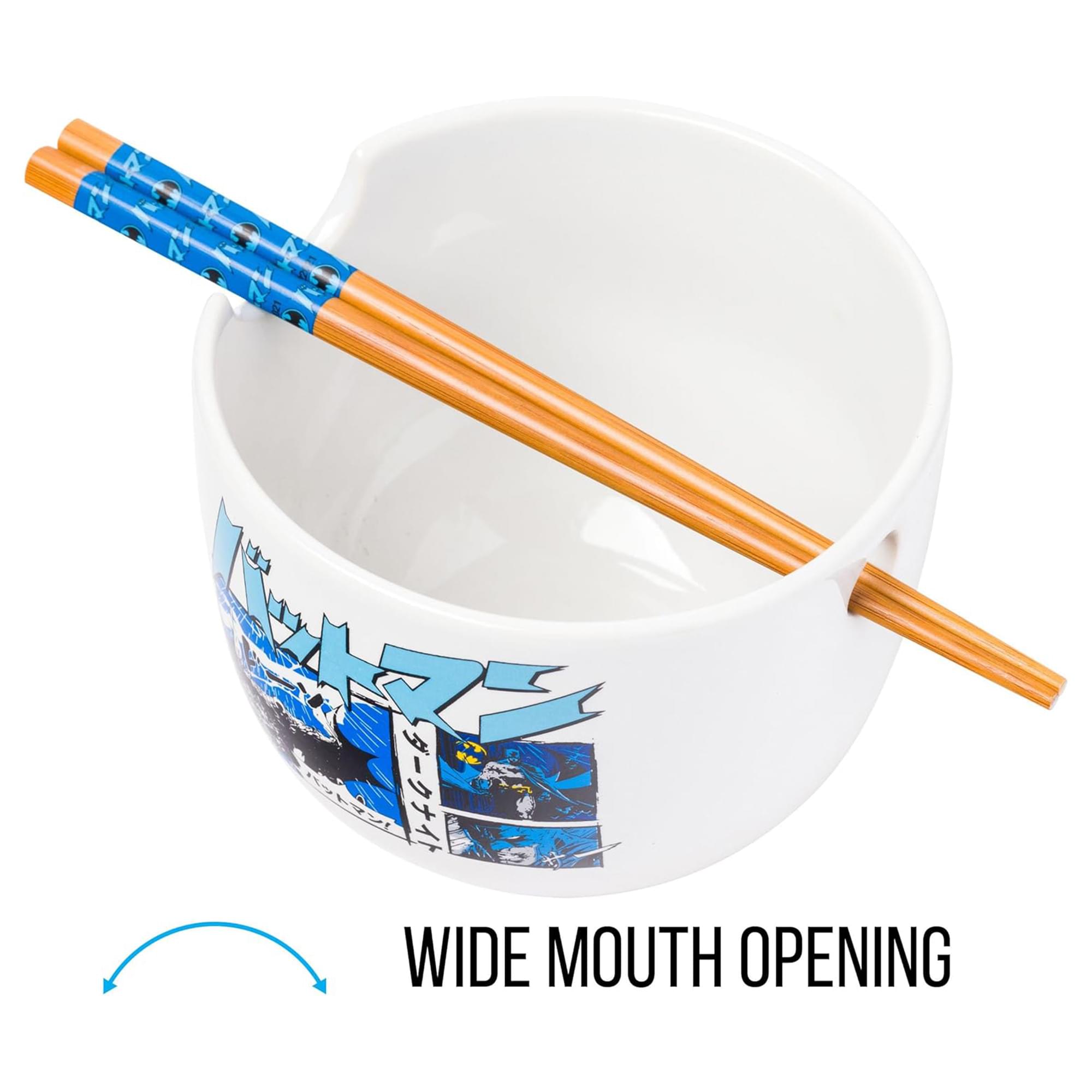 Batman Manga-Inspired 20oz Ceramic Ramen Bowl with Chopsticks