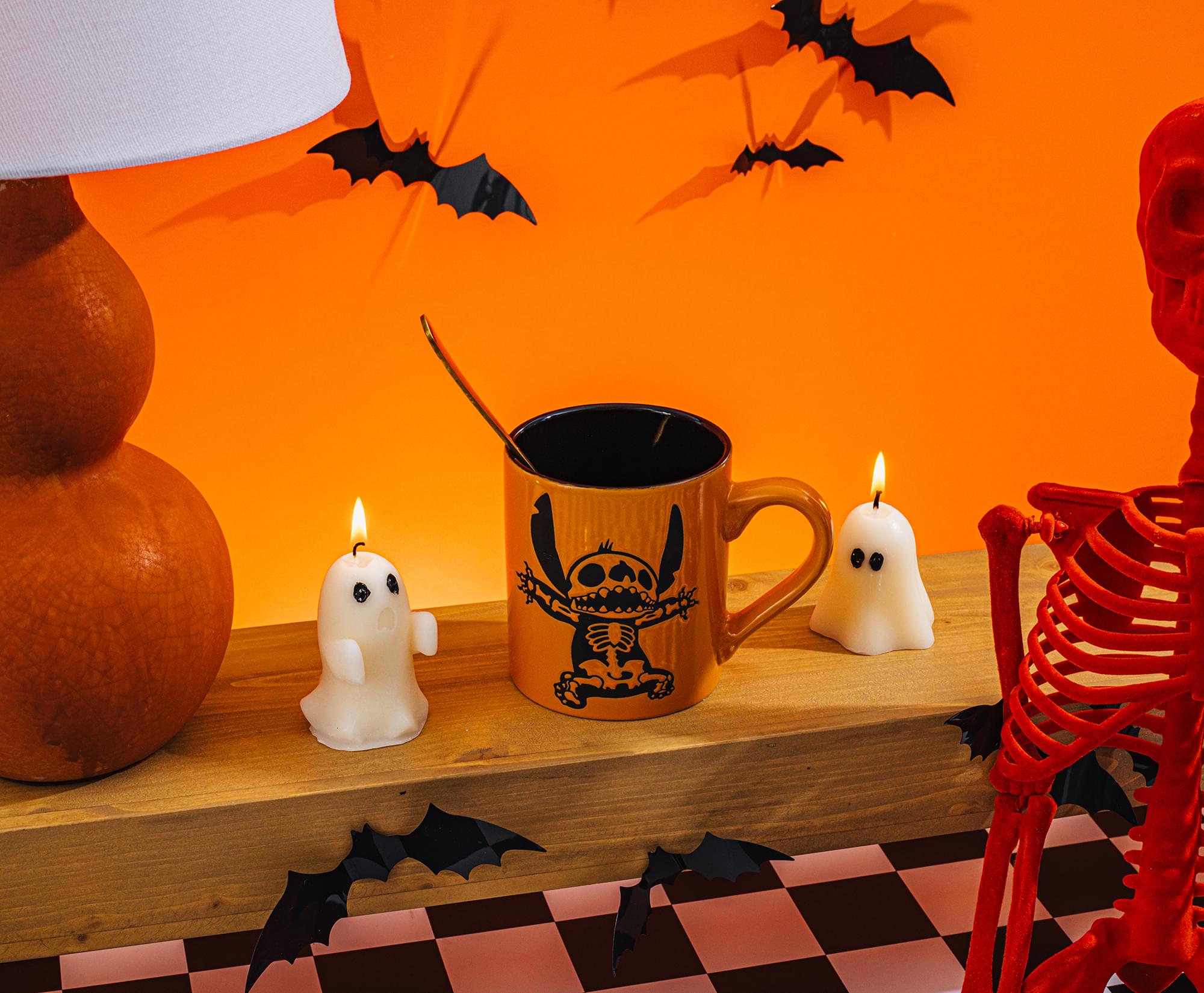 Disney Lilo & Stitch Spooky Skeleton 14 - Ounce Wax - Resist Ceramic Mug