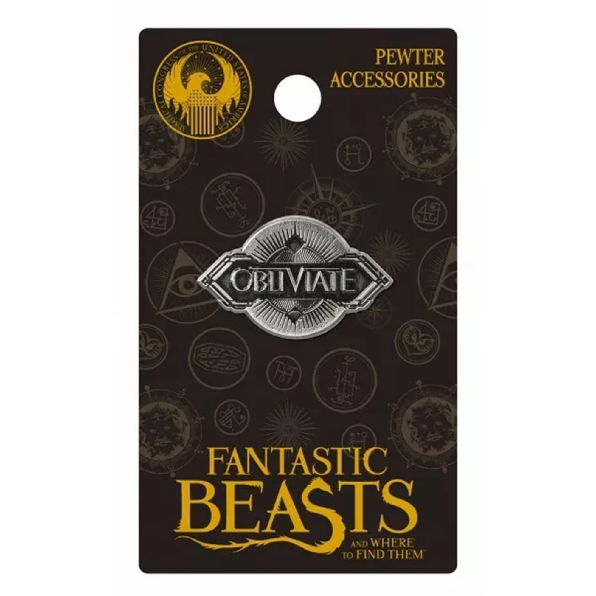 Enchanting Harry Potter Fantastic Beasts Pewter Lapel Pin - Obliviate