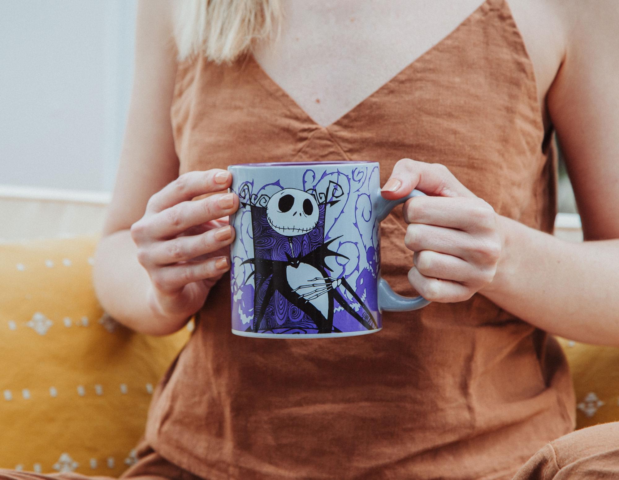 Purple Ceramic Jack Skellington Mug Inspired by Disney's The Nightmare Before Christmas