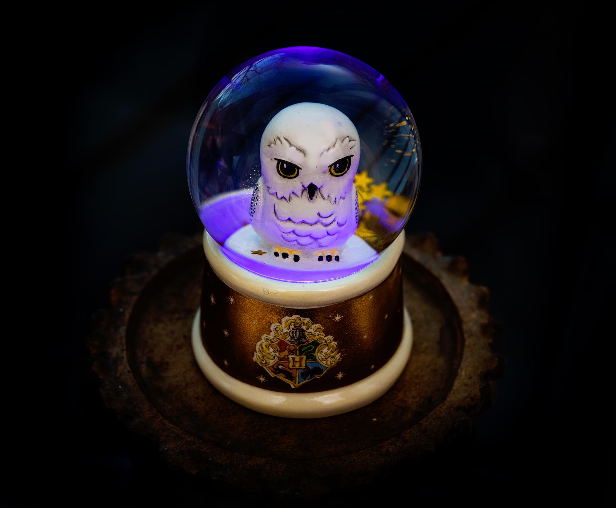 Enchanting Harry Potter Hedwig Owl 3-Inch Light-Up Mini Snow Globe