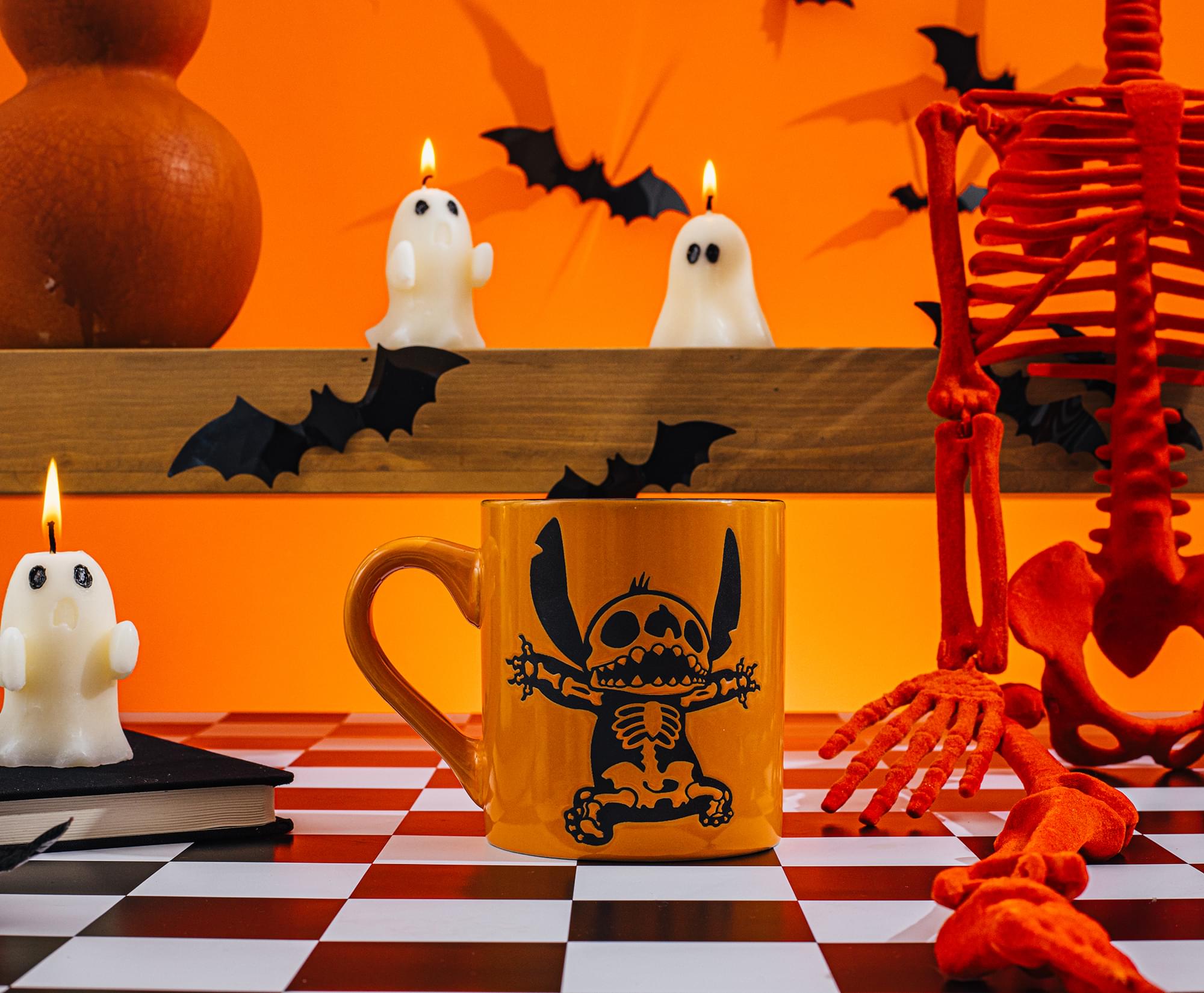 Disney Lilo & Stitch Spooky Skeleton 14 - Ounce Wax - Resist Ceramic Mug