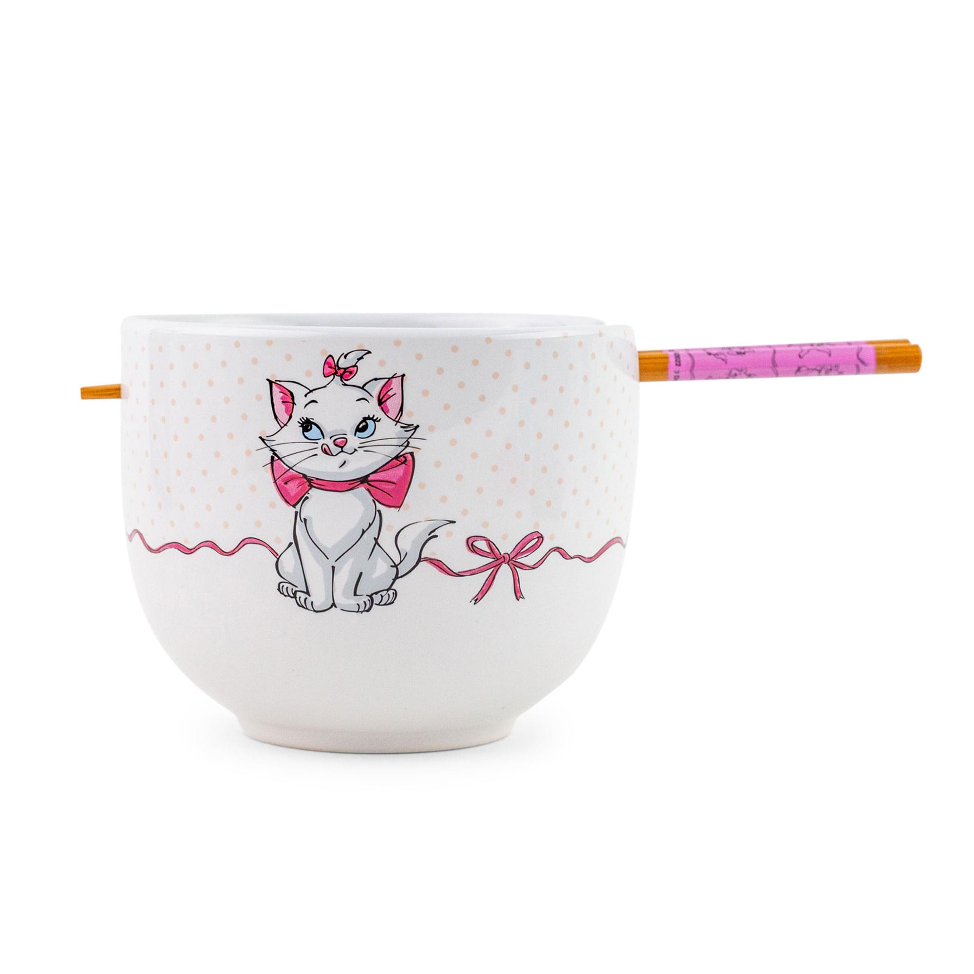 Disney The Aristocats Marie Ceramic Ramen Bowl & Chopstick Set - 20 Ounce