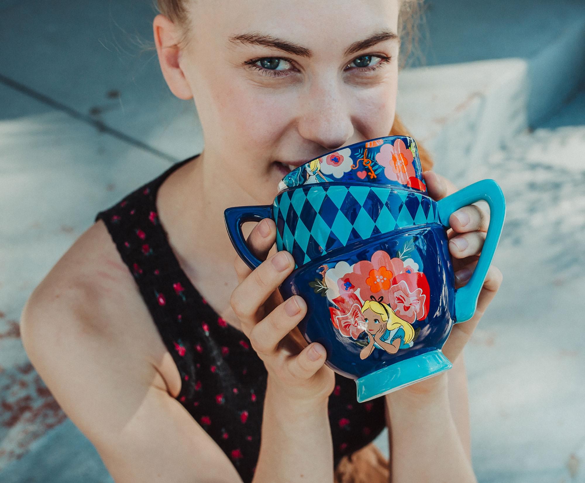 Disney Alice in Wonderland Stacked Teacups Ceramic Mug - 20 Ounce