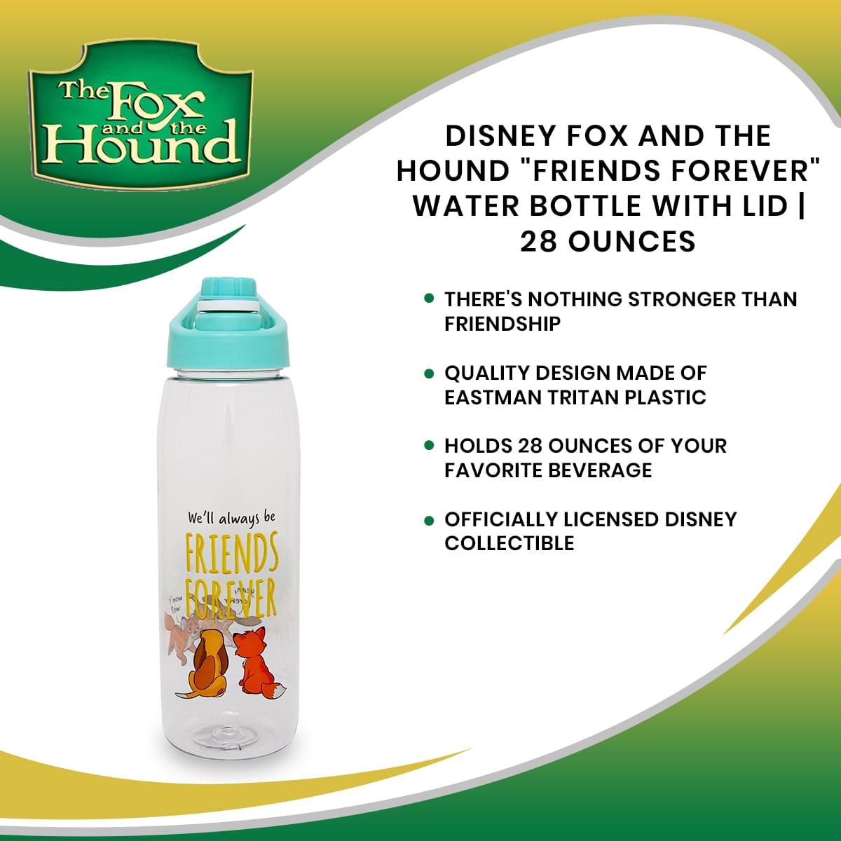 Disney's Fox and the Hound Friends Forever 28-Ounce Water Bottle with Lid