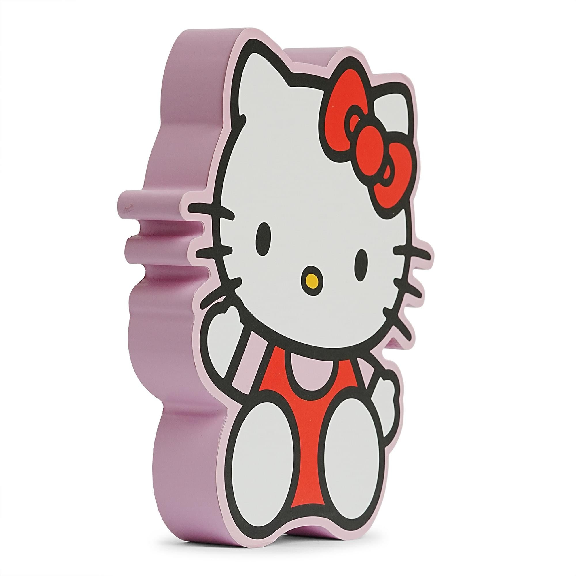Sanrio Hello Kitty Cheerful Wave Die-Cut Wooden Wall Art Sign - 8x7 Inches