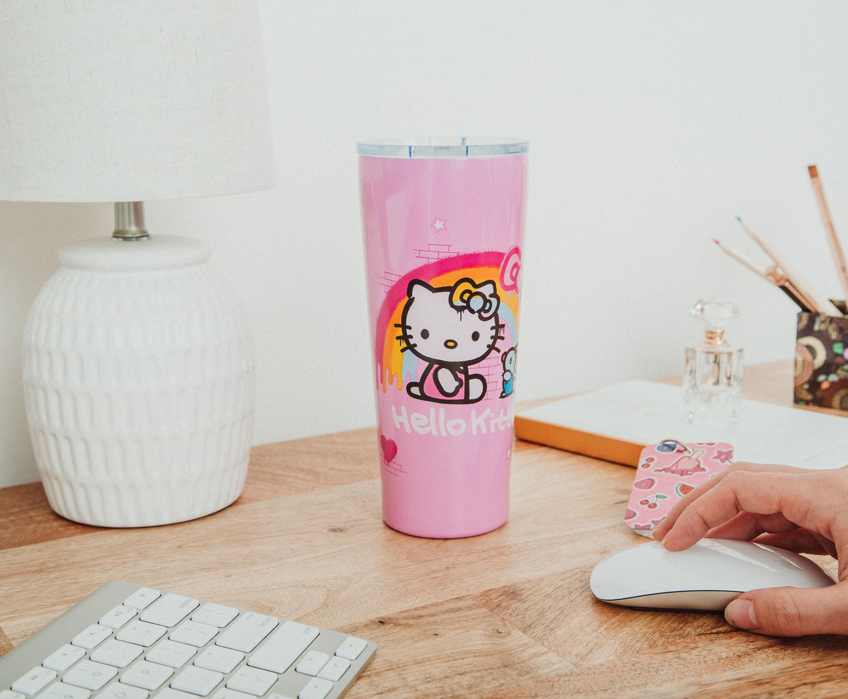 Sanrio's Enchanting Hello Kitty Graffiti Rainbow 22-Ounce Stainless Steel Tumbler