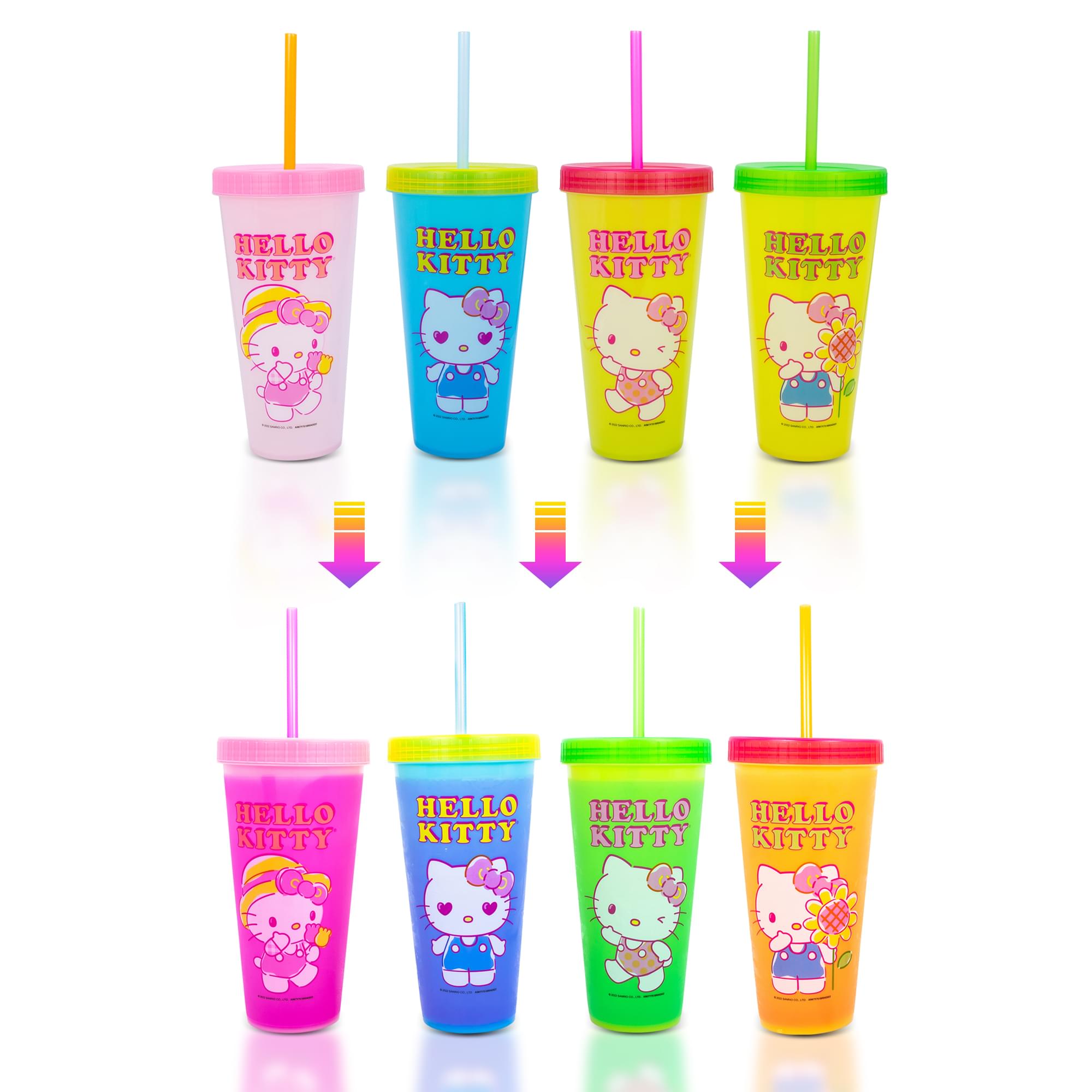 Sanrio Hello Kitty Color-Changing Tumbler Set - 4 Pack
