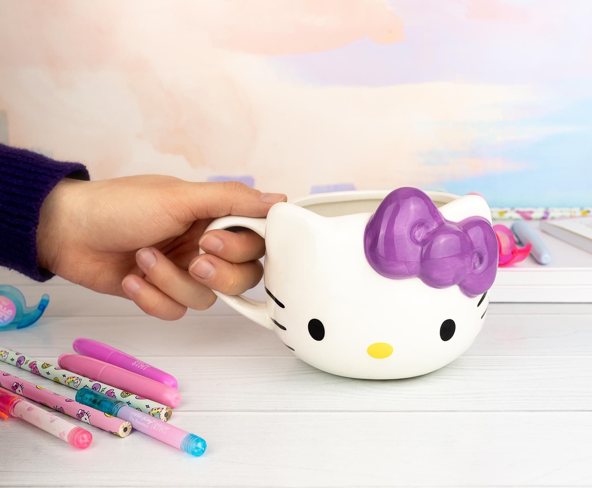 Sanrio Hello Kitty Purple Bow Ceramic Mug - 20 Oz