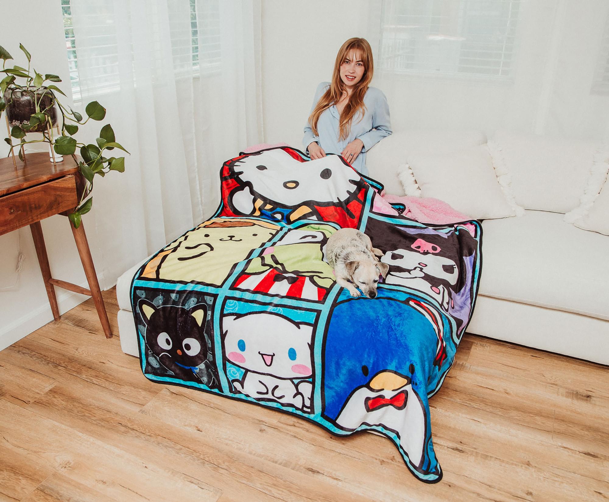 Sanrio Hello Kitty Friends Oversized Cozy Sherpa Fleece Throw Blanket - 54x72 Inches