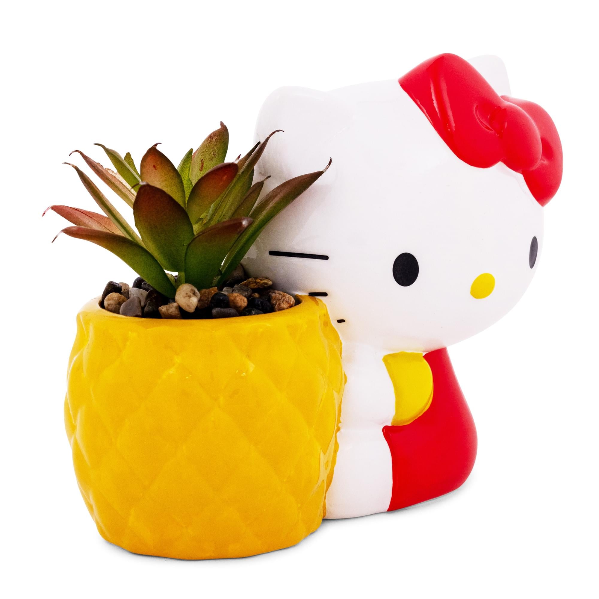 Sanrio Hello Kitty Pineapple Ceramic Artificial Succulent Planter - Mini Paradise